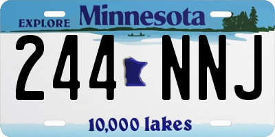 MN license plate 244NNJ