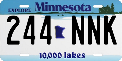 MN license plate 244NNK