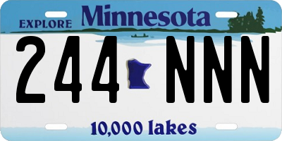 MN license plate 244NNN