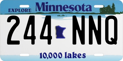 MN license plate 244NNQ