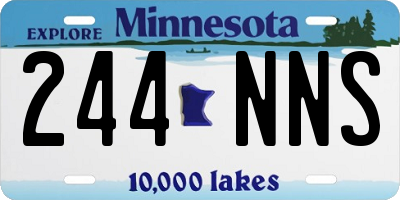MN license plate 244NNS