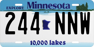 MN license plate 244NNW
