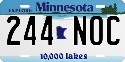 MN license plate 244NOC