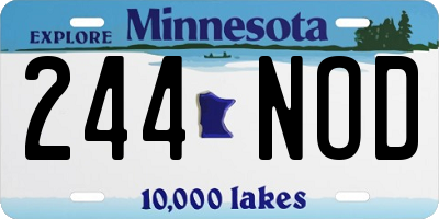 MN license plate 244NOD