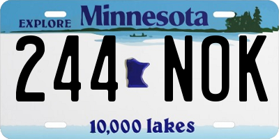 MN license plate 244NOK