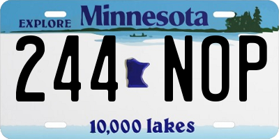 MN license plate 244NOP