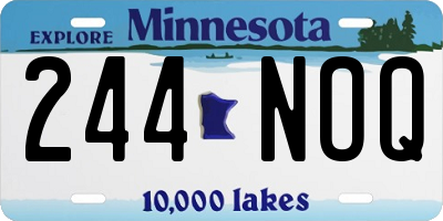 MN license plate 244NOQ