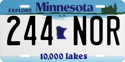MN license plate 244NOR