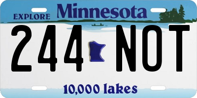 MN license plate 244NOT
