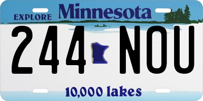 MN license plate 244NOU