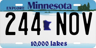 MN license plate 244NOV