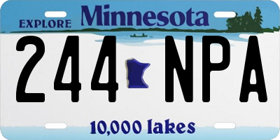 MN license plate 244NPA