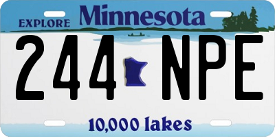 MN license plate 244NPE