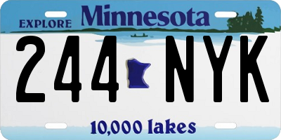MN license plate 244NYK
