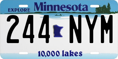 MN license plate 244NYM