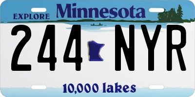 MN license plate 244NYR
