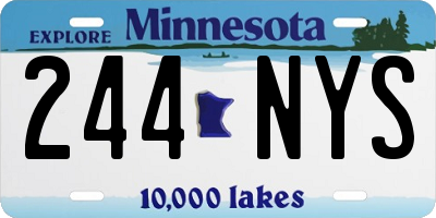 MN license plate 244NYS