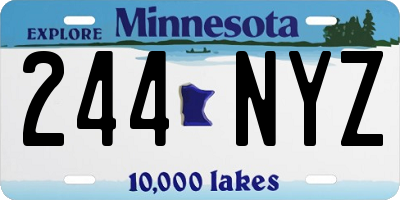 MN license plate 244NYZ