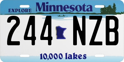 MN license plate 244NZB