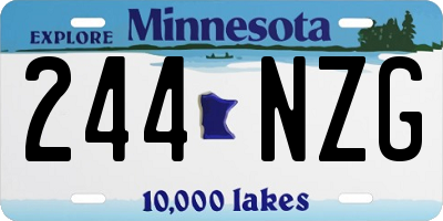 MN license plate 244NZG