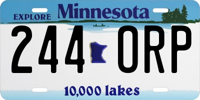 MN license plate 244ORP