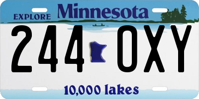 MN license plate 244OXY