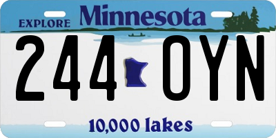 MN license plate 244OYN