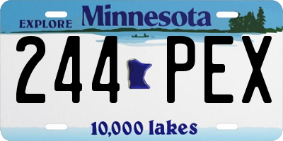 MN license plate 244PEX