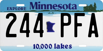 MN license plate 244PFA