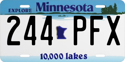 MN license plate 244PFX