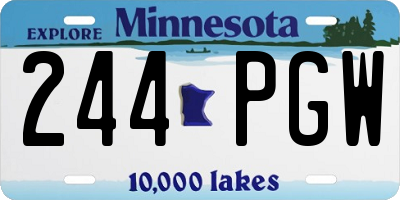 MN license plate 244PGW