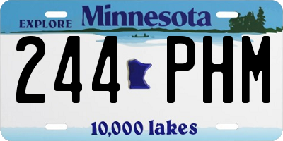 MN license plate 244PHM