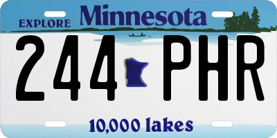 MN license plate 244PHR