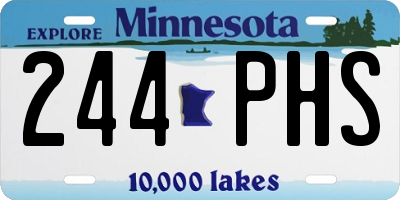 MN license plate 244PHS