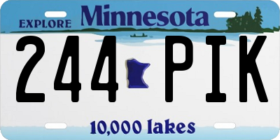 MN license plate 244PIK