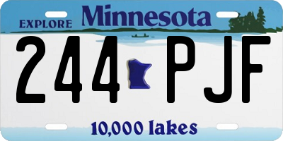 MN license plate 244PJF