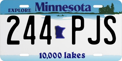 MN license plate 244PJS