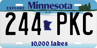 MN license plate 244PKC