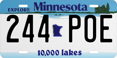 MN license plate 244POE