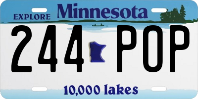MN license plate 244POP
