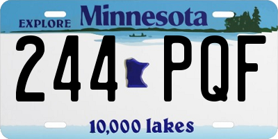 MN license plate 244PQF