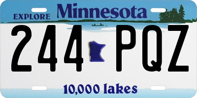 MN license plate 244PQZ