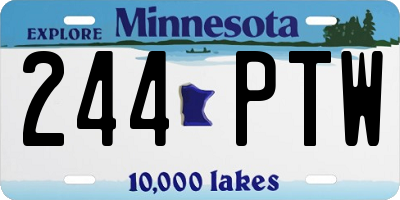 MN license plate 244PTW
