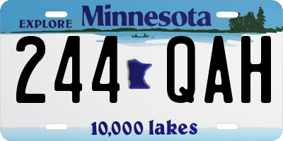 MN license plate 244QAH
