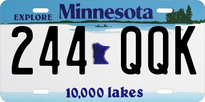 MN license plate 244QQK