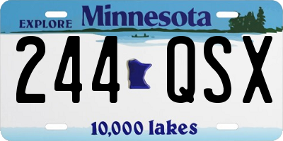 MN license plate 244QSX