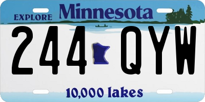 MN license plate 244QYW