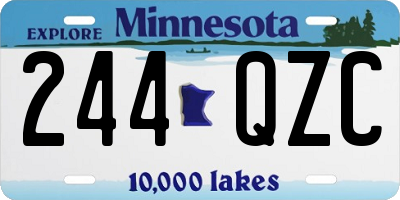 MN license plate 244QZC