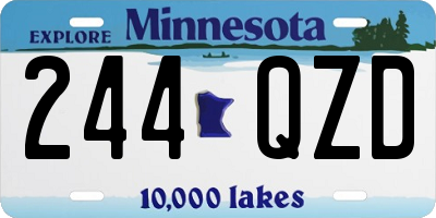 MN license plate 244QZD