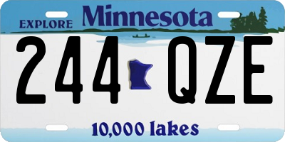 MN license plate 244QZE